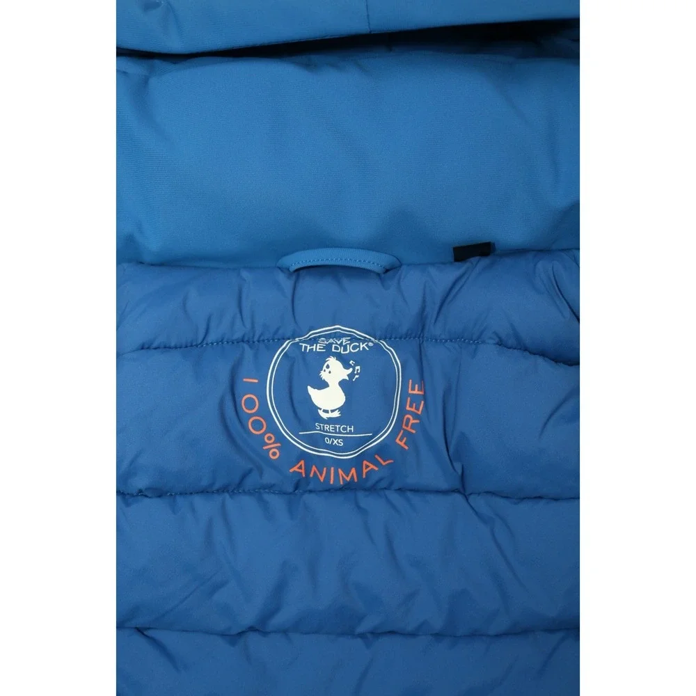 Save The Duck Womens Lexy17 Lila Plumtech Mid Jacket Blue Black Sz XS HeatRetain - Picture 16 of 16